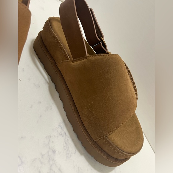 UGG Tan Suede Sandals with Contoured Footbed - Picture 8 of 14